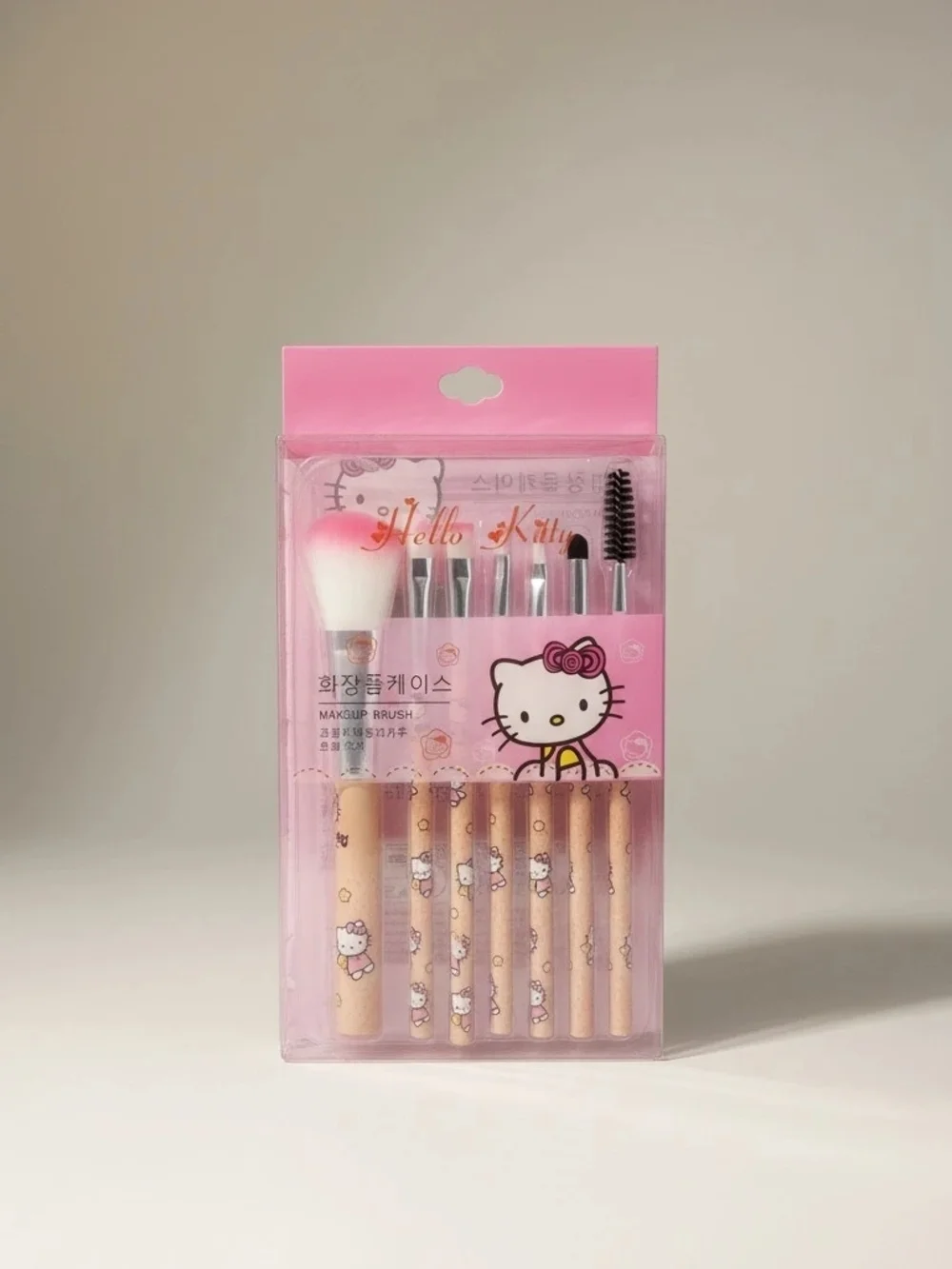 Hello Kitty Pink Makeup Brush Set with Makeup Pouch And Mirror